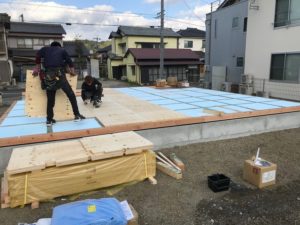 音羽町分譲住宅A 新築工事⑥（土台工事）